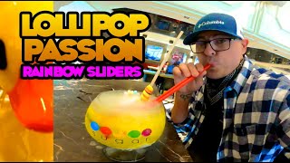 I pound down Lollipop Passion \u0026 Rainbow Sliders at The Sugar Factory! #sugarfactory #sandiego #food