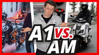 AM oder A1? 🤔 Günstig mobil sein vs. echter Fahrspaß [🛵 vs. 🏍️]