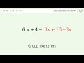 Solve 9x+4=3x+16: Linear Equation Video Solution | Tiger Algebra