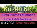 Ku Degree 2nd Sem 4th Sem 6th Sem Exams 2023/kakatiya University degree 2nd 4th 6th sem exams dates