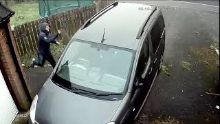 CCTV / DURHAM,UK Guy Throws Brick At My Car - Brick bounces back and hits him in face Instant Karma