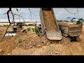 part-3 Great technical talent Bulldozer SHANTUI DH17-C2 Pushing the mud with Stone truck .