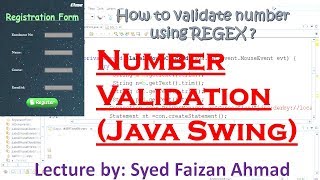 Java Validation: Validating a Number | How to Accept Only Numbers From JTextfield in Java Swing