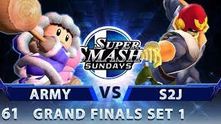 SSS 61 - ARMY (ICs) vs. S2J (Falcon) - SSBM Top 32 Grand Finals Set 1 - Smash Melee