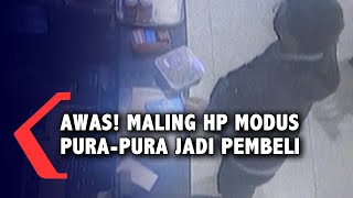 CCTV Maling Ponsel Bermodus Pura-Pura Membeli Makanan.