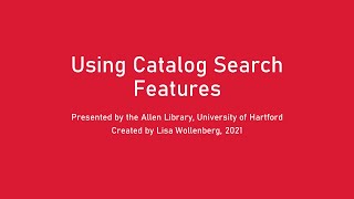 Using Catalog Search Features