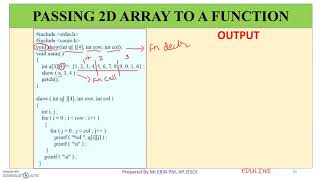 MODULE 4 - TOPIC 11 - PASSING 2D ARRAY TO A FUNCTION