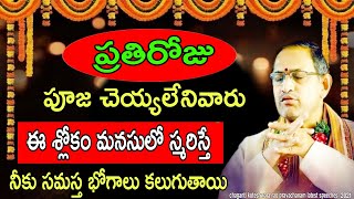 ప్రతిరోజు పూజ చెయ్యలేనివారు ఈ శ్లోకం  Chaganti Koteswara Rao Speeches Pravachanam Latest 2021