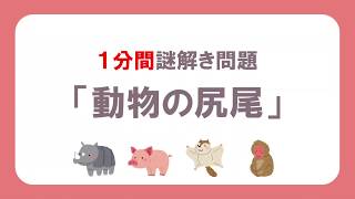 【謎解き問題】1分間謎解き「動物の尻尾」