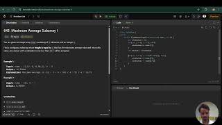 LeetCode 643 | Maximum Average Subarray I | Sliding Window | Easy C++ Solution