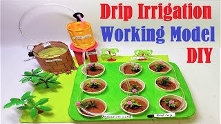 drip irrigation working model 3d science project | DIY using paper cup and cardboard | howtofunda
