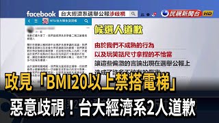 台大經濟系學會長選舉政見惡意歧視 當事人道歉－民視台語新聞