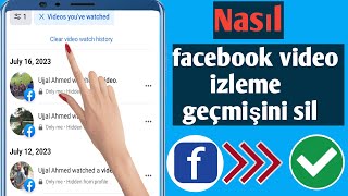 Facebook Video İzleme Geçmişi Nasıl Silinir 2023 |  Facebook Video İzleme Geçmişini Temizle