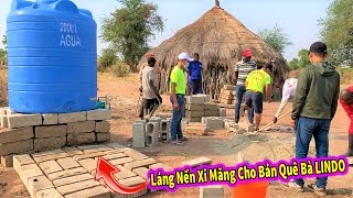 Quanglinhvlogs || Láng Nền Xi Măng Ở Giếng Khoan Cho Quê Bà LINDO