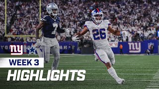 Giants vs. Cowboys Week 3 Highlights: Saquon Barkley's Top Plays from 126-yard Game