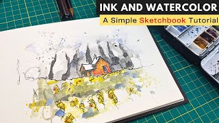 Watercolor and Ink Landscape Tutorial - Simple, Achievable Sketching