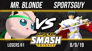 SSF 12 - Mr. Blonde (Cpt. Falcon, Jigglypuff) Vs. SportsGuy (Marth) - Losers R1