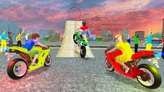 Bike Racing Games - Kids MotorBike Roof Top Stunts - Gameplay Android free games