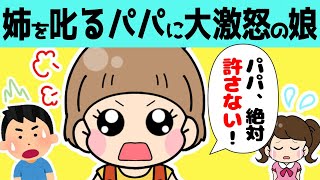 【2chほのぼの】5歳の長女を注意すると、全力で庇う妹が可愛すぎたｗ【ほっこり絵本】