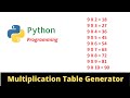 Python Tutorials - Multiplication Table Program