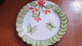 Easy and UNIQUE salad decoration ideas only cucumber/neelam ki recipes