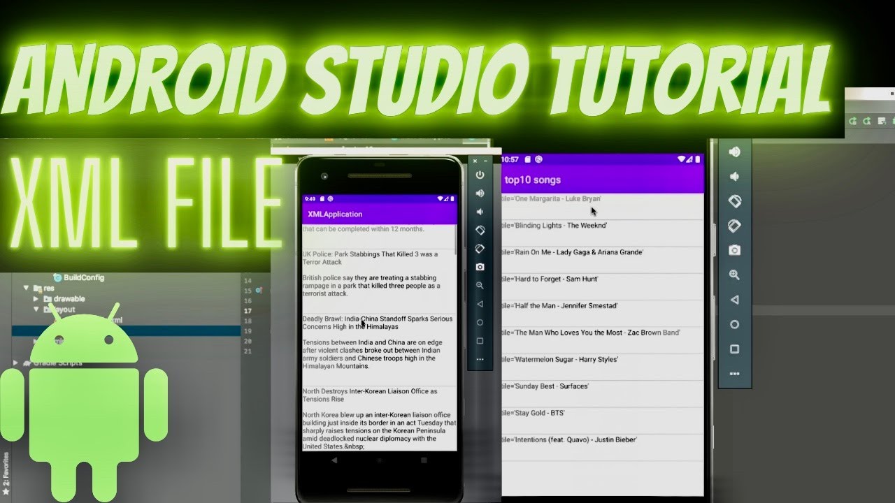 Android Studio Tutorials for Beginners. XML студия. Зачем в Android Studio зеленый макет XML. Использование XML парсеров в андроид приложении. Как открыть xml на телефоне андроид