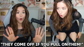 Pokimane Shows Off How Her New, Easily-Detachable Pants Work to Stream!