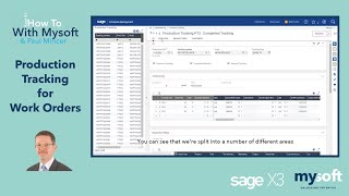 Sage X3 How To | Production Tracking for Work Orders