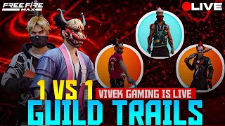 1vs1//Guild Trials//FREE FRIE LIVE IN TELUGU //#live#telugu #freefire #gulidTrials