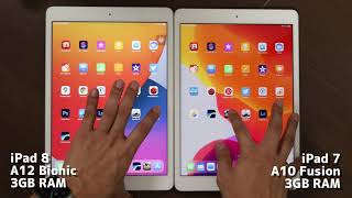 iPad（第8世代）とiPad（第7世代）の動作比較