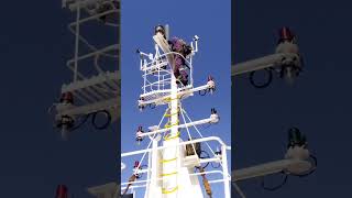 REPLACING NAVIGATIONAL LIGHT ON AFT MAST OF 23K TEUs WORLDS LARGEST LNG POWERED CONTAINER VESSEL