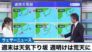 週末は天気下り坂 週明けは荒天に