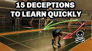 15 Badminton DECEPTION/TRICK SHOTS - Get the Advantage In Every Rally!
