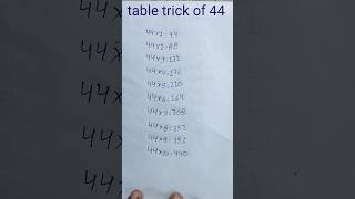 Table trick of 44 | 44 ka table | table of 44 #shorts #youtubeshort