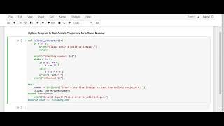 Day 49 : Python Program to Test Collatz Conjecture for a Given Number