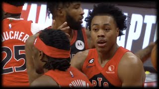 Scottie Barnes Playing Bully Ball with the Smaller Defender - Raptors vs Bulls