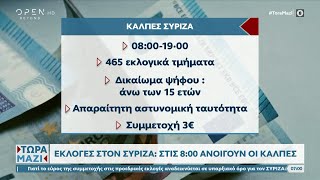 Εκλογές στο ΣΥΡΙΖΑ: Στις 08:00 ανοίγουν οι κάλπες | Ethnos