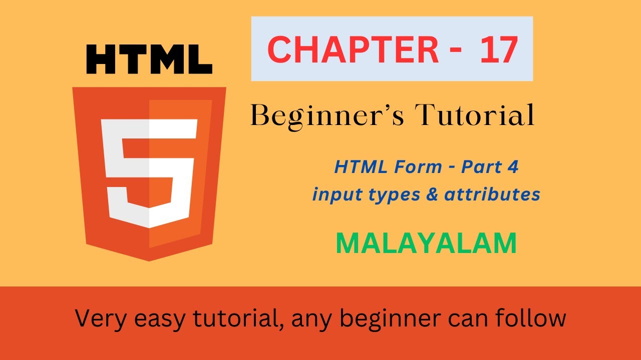 HTML Tutorial For Beginners | CHAPTER - 17 | Form Input Types ...