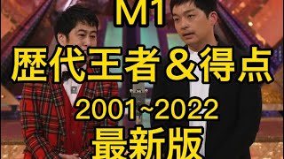 最新版  2001年〜2022年M1王者まとめ  中川家からウエストランドまで