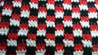 Easy Checker/Plaid stitch tutorial. #katrinascrochetworld #loopsandthread #cloverhooks #yarn