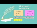 Mathematics DLP Year 4: Subtraction and unknown