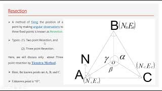 Intersection and Resection: Orientation, Surveying II