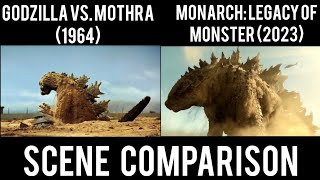 Godzilla Rising out ground - Scene Comparison (1964 \u0026 2023)