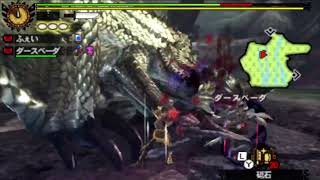 【MH4G】Lv140シャガルマガラ　生産操虫棍大剣ペア3'20\