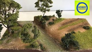 Building a realistic scenery stream diorama , making plastic model scenery.