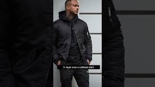 Tips for men- black bomber jacket