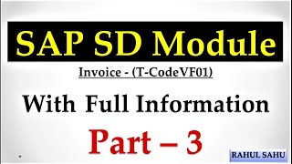 Sap Sd Module Part 3 What Is Invoice Doovi