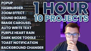 10 JavaScript Projects in 1 Hour - Coding Challenge 🔥