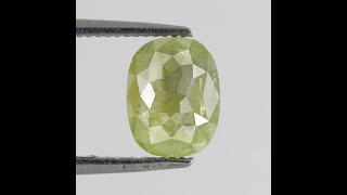 3.02 CT fancy Pair of Oval Shape Natural Loose Diamond 8 MM multi-faceted Light Green Color