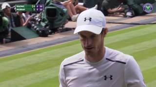 Murray wins point after returning 147mph serve from Raonic